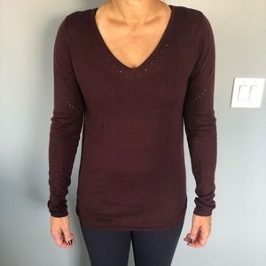 Lululemon Maroon V-Neck Sweater
